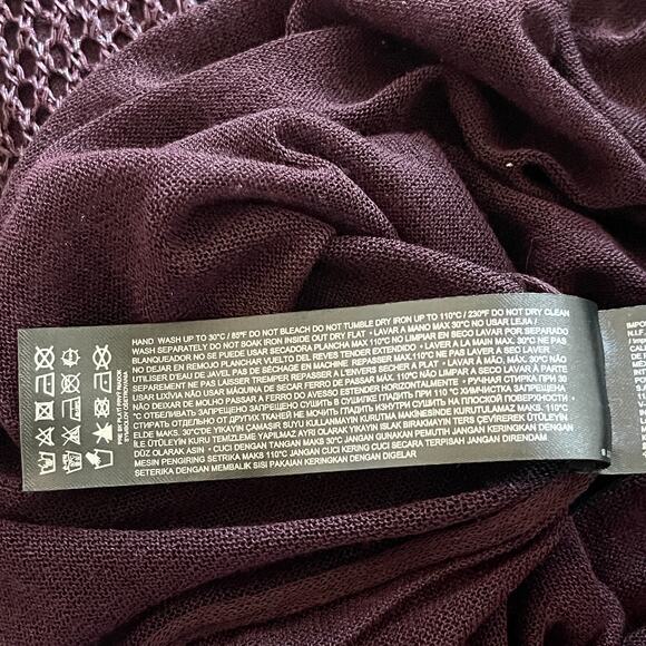 NWT Mango MNG Lurex openwork knit dress Burgundy Size Small - Picture 13 of 13